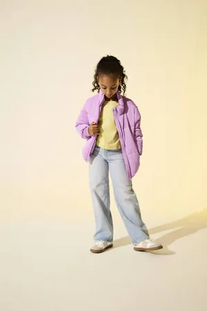 ONLY KIDS GIRL tussenjas Paars Meisjes Polyester Opstaande kraag Effen
