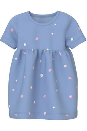 NAME IT BABY korte jurk Meisjes Stretchkatoen Ronde hals Effen