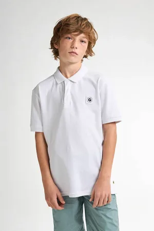 Petrol Industries Polo wit Jongens Katoen Polokraag Effen