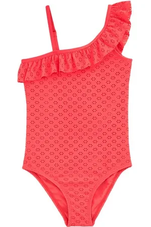 WE Fashion One shoulder badpak met rouches Meisjes Polyester