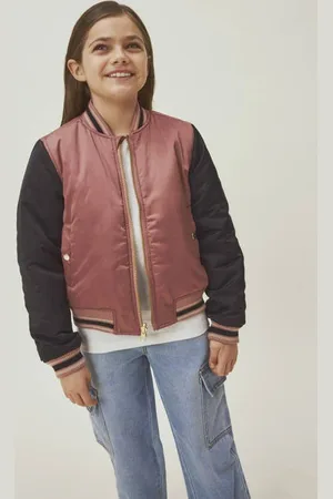 NAME IT KIDS reversible bomberjack zwart Jas Meisjes Polyester Ronde hals