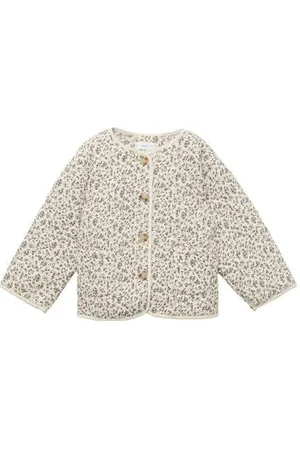 MANGO Jasje voor binnen beige Meisjes Katoen Ronde hals Bloemen