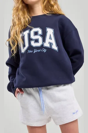 America today Sweatshort grijs Korte broek Meisjes Katoen Effen
