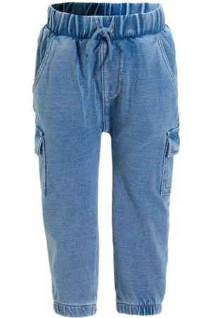 Bess Regular waist regular fit jeans blauw Jongens Jog denim Effen