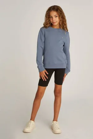 Calvin Klein Sweater met logo Blauw Jongens/Meisjes Katoen Ronde hals Logo