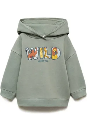 MANGO Hoodie groen Sweater Printopdruk