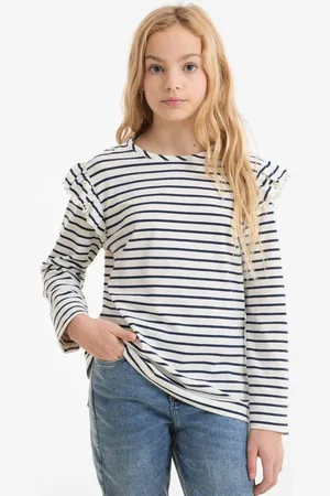 Anytime Longsleeve met ruffles Meisjes Katoen Ronde hals