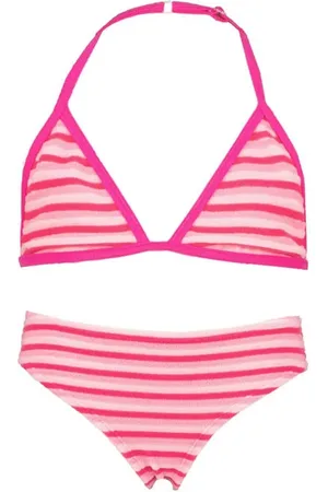Vingino Halterbikini Zavine met streepdessin felroze Meisjes Polyester