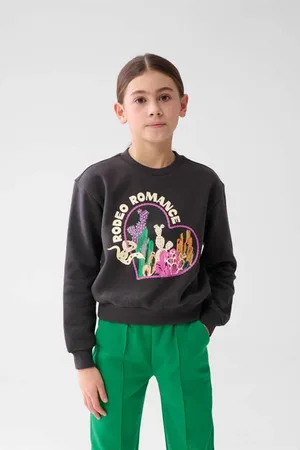 SHOEBY Sweater Trui Grijs Meisjes Katoen Ronde hals Printopdruk