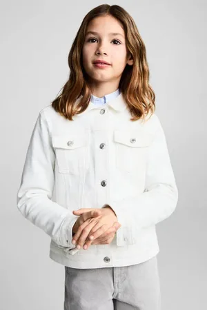 MANGO Spijkerjas Meisjes Denim Klassieke kraag Effen