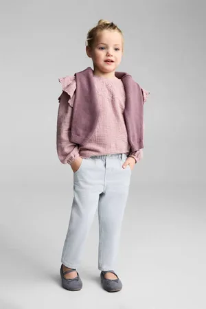 MANGO Casual broek Meisjes Katoen Effen
