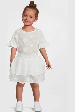 LEVV Little strokenrok broderie Meisjes Katoen Effen