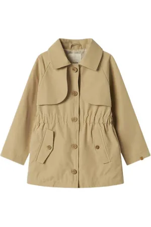 Lil Atelier MINI trenchcoat Jas Bruin Meisjes Polyester Reverskraag Effen