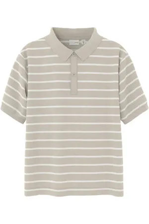 NAME IT KIDS polo zand Beige Jongens Stretchkatoen Polokraag Streep
