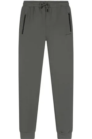 AMBIQUE Slim sweatpant donkergroen Broek Jongens Katoen Logo