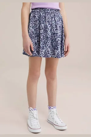 WE Fashion Korte rok blauw Meisjes Polyester All over print