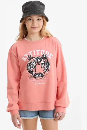 Anytime Sweater met printopdruk Trui Meisjes Katoen Ronde hals Printopdruk