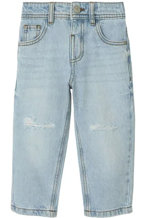 NAME IT MINI tapered jeans Groen Effen