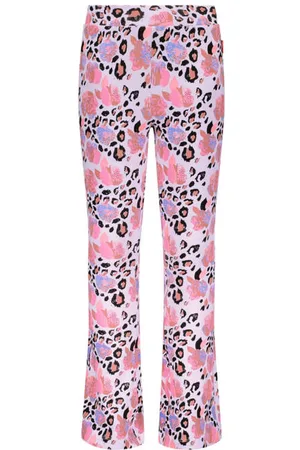 TYGO & vito Flared legging roze Broek Meisjes Stretchkatoen All over print