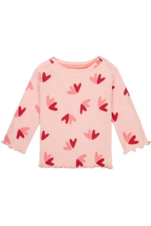 Noppies Baby longsleeve roze Meisjes Katoen Ronde hals All over print