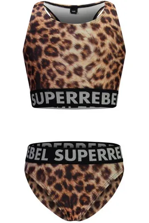Superrebel Crop bikini Carmel Meisjes Polyester Panterprint