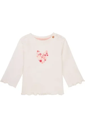 Noppies Baby longsleeve wit Meisjes Katoen Ronde hals Printopdruk