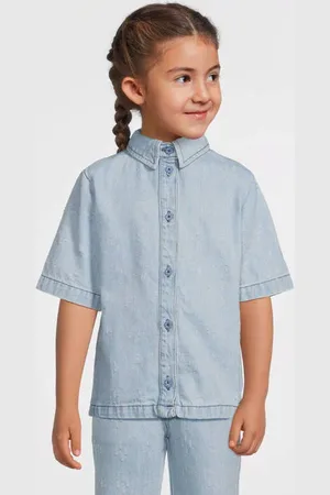 LEVV Overhemd Blauw Effen