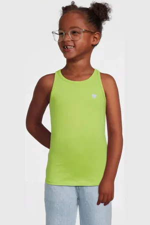 Quapi Singlet groen Meisjes Katoen Ronde hals