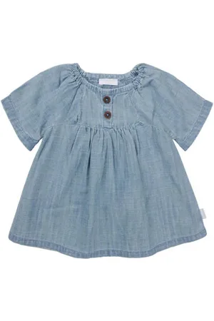 Noppies Baby korte jurk Meisjes Denim Ronde hals Effen