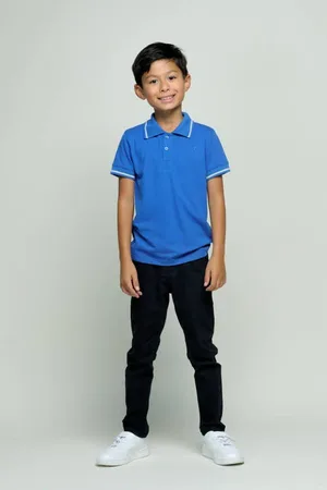 Le Chic Polo blauw Jongens Polyester Polokraag Effen