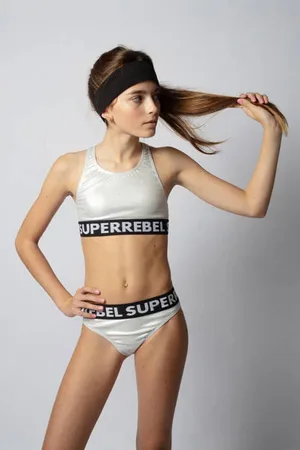 Superrebel Crop bikini Carmel Meisjes Polyester Logo