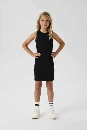 NAME IT KIDS zomerjurk gebreid Meisjes Stretchkatoen Ronde hals Effen