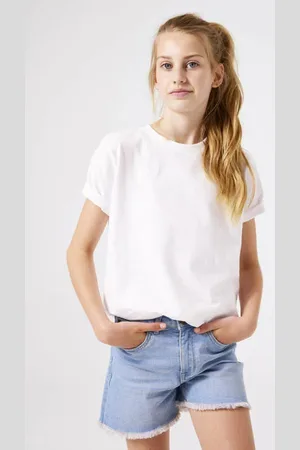 Garcia Slim denim short light blue denim Korte broek Blauw Meisjes Stretchdenim