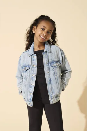 ONLY KIDS GIRL spijkerjas Blauw Effen