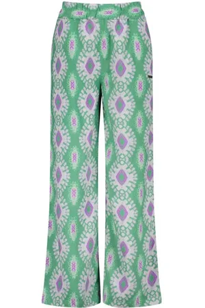 Raizzed Loose casual broek groen Meisjes Viscose All over print