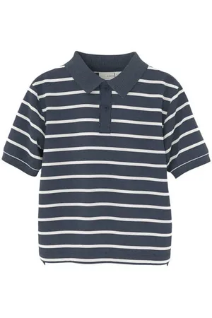 NAME IT MINI polo donkerblauw Jongens Stretchkatoen Polokraag Effen
