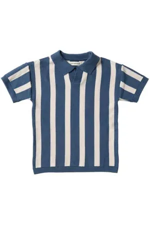 Your Wishes Polo blauw Jongens Katoen Polokraag Streep