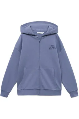 MANGO Sweatvest blauw Backprint