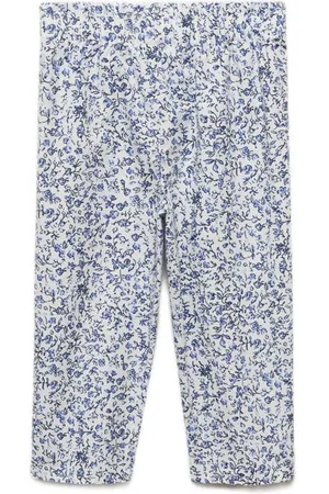 MANGO Casual broek wit Meisjes Katoen Bloemen