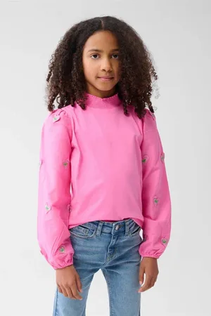 SHOEBY Blousetop Meisjes Katoen Ronde hals Hartjes