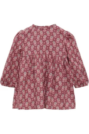 MANGO Korte jurk Meisjes Katoen Ronde hals All over print