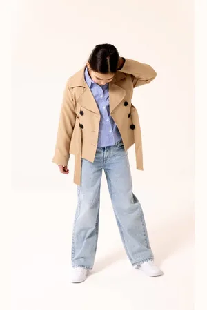 ONLY KIDS GIRL trenchcoat Jas Beige Meisjes Polyester Reverskraag