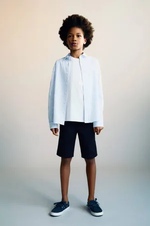 MANGO Chino short donkerblauw Korte broek Jongens Stretchkatoen Effen