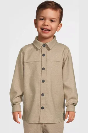 LEVV Little overhemd Jongens Polyester Klassieke kraag Effen