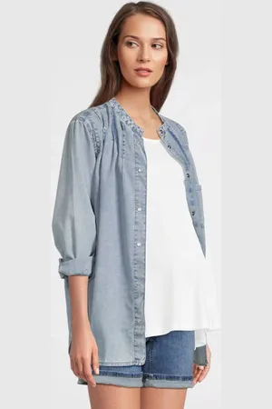 Love2wait Slim fit denim short Dames Stretchdenim Effen