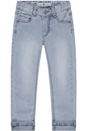 Stains&Stories Regular waist regular fit jeans Blauw Effen