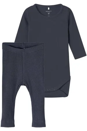 NAME IT BABY romper + broek NBNKAB Shirt + broek Jongens/Meisjes Katoen Ronde hals