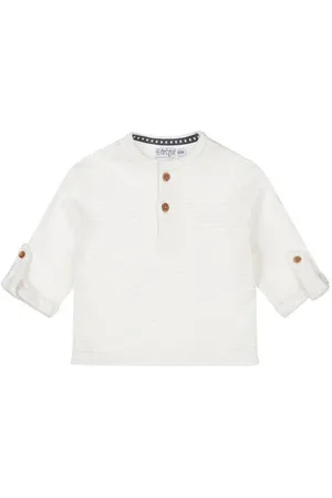 Dirkje Longsleeve Wit Jongens Katoen Ronde hals Effen