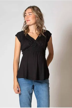 Love2wait Zwangerschapstop Dames Lyocell Ronde hals Effen
