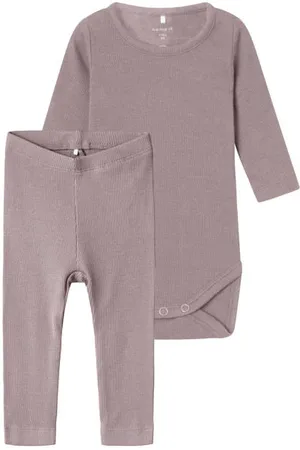 NAME IT BABY romper + broek NBNKAB Shirt + broek Jongens/Meisjes Katoen Ronde hals